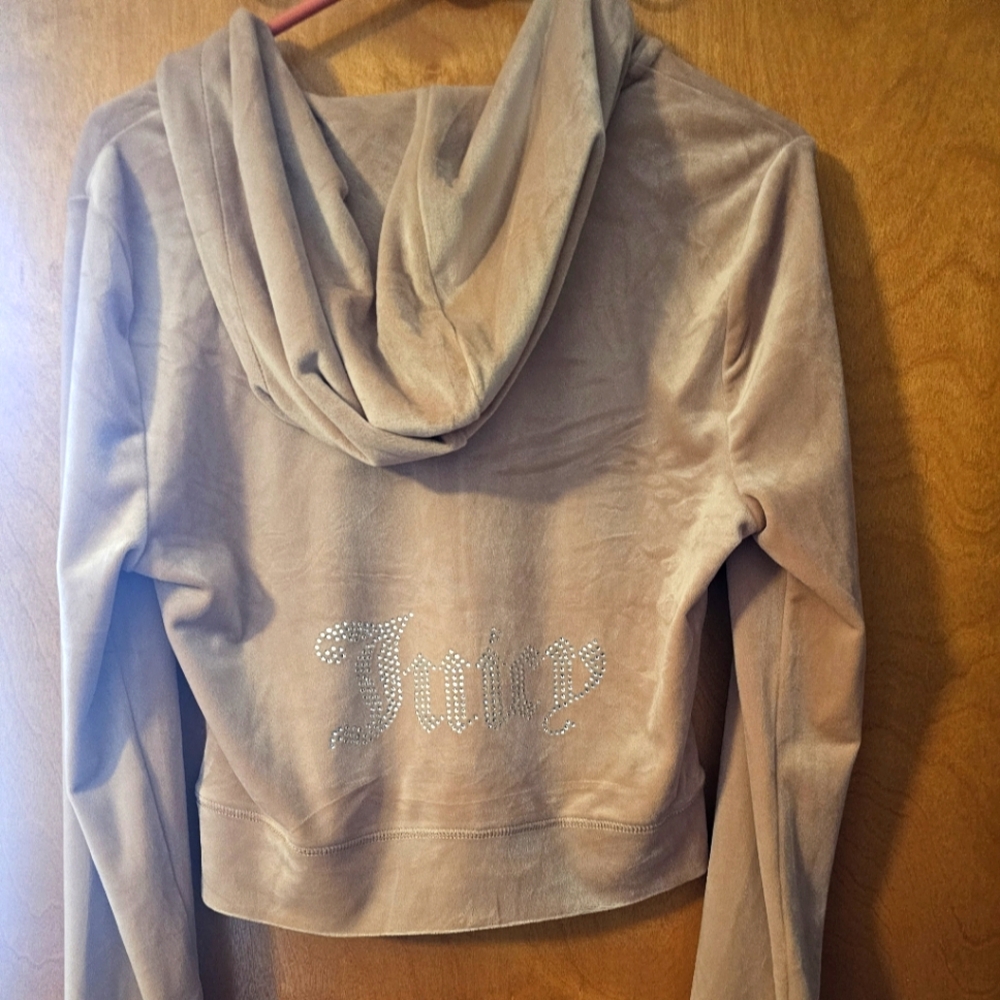 Juicy Couture Tan Hoodie with Rhinestone Detail NWOT